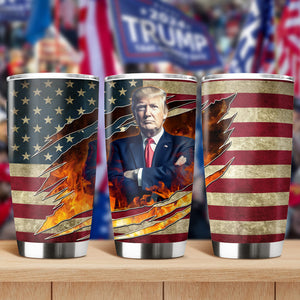 Donald Trump With Scratch Flag Fat Tumbler TH10 63285