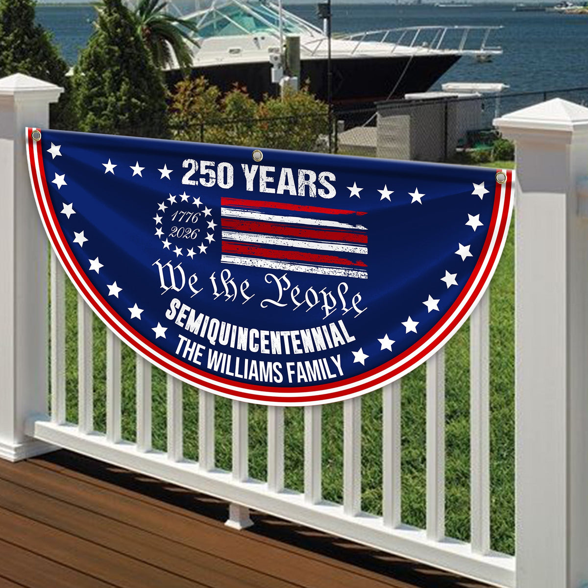 Custom Family Name We The People America 250 Years Non-Pleated Fan Flag CH07 910240