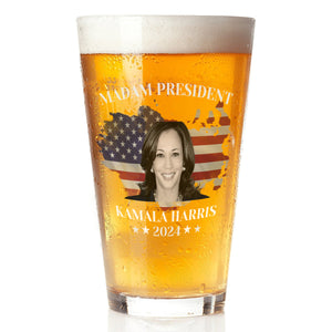 Madam President Kamala Harris 2024 Print Beer Glass HA75 63520