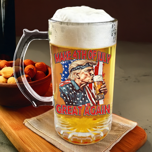 Cheers With Trump This 4th Of July Great Again Glass Beer Mug LM32 65391