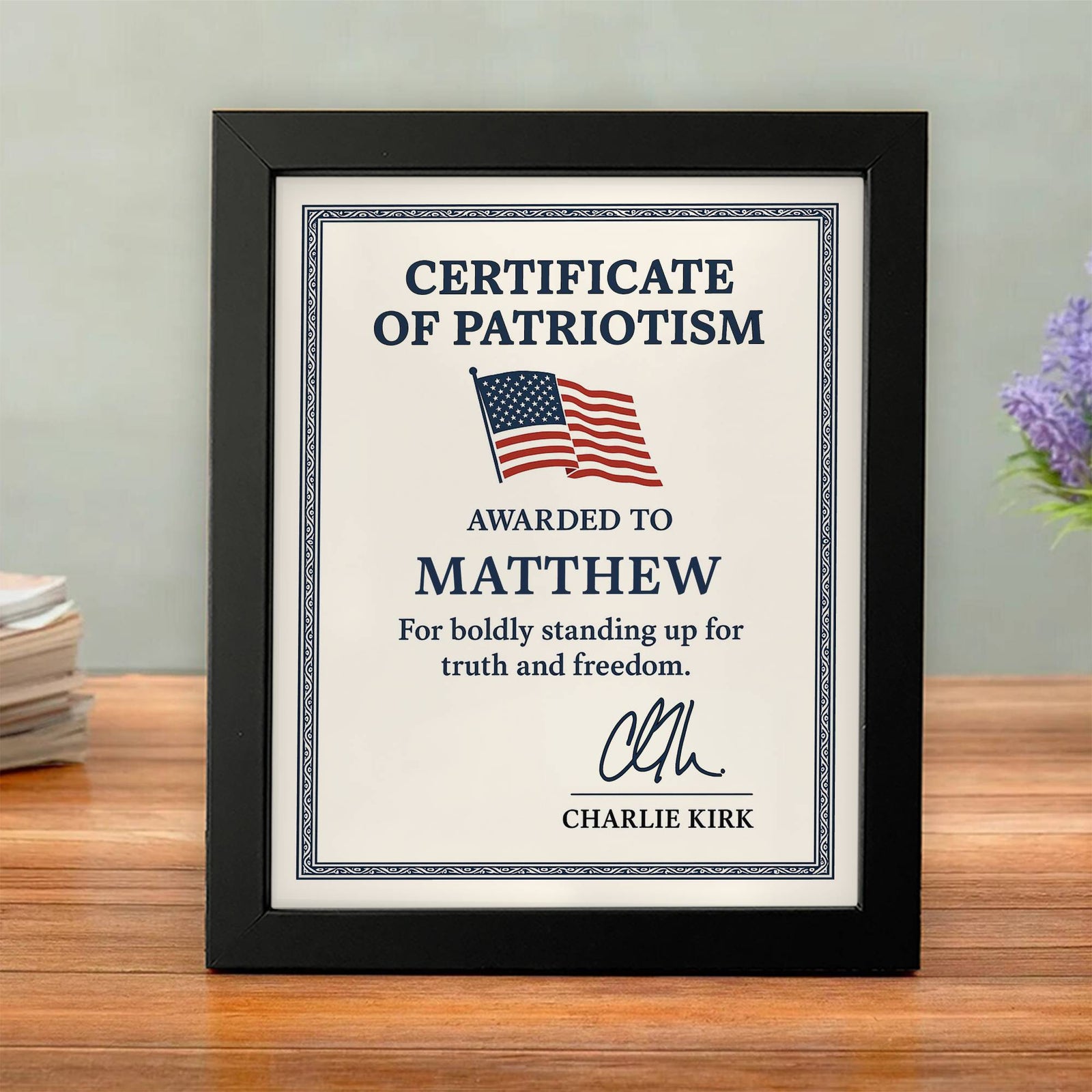 Custom Name Boldly Standing Up For Truth And Freedom Picture Frame HO82 66008