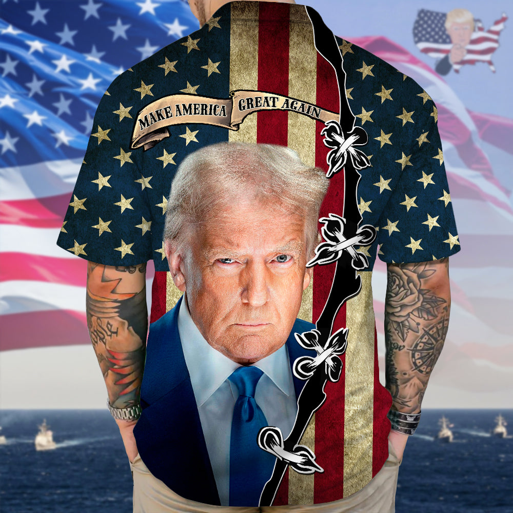 Make America Great Again Trump 2025 With American Flag Hawaii Shirt CH07 67314