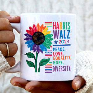 Harris Walz Peace Love 2024 Mug | Kamala Harris 2024 Mug HA75 63578