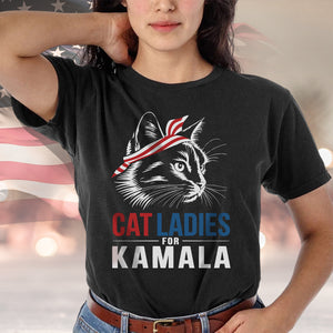 Cat Ladies For Kamala Shirt | Kamala Harris 2024 Shirt HA75 63576