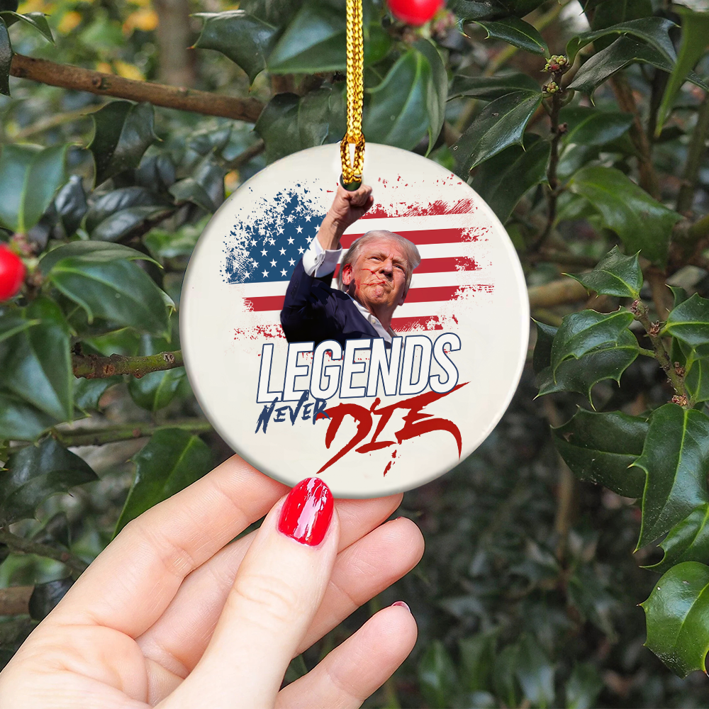 Donald Trump Legends Never Die Ceramic Ornament TH10 63465