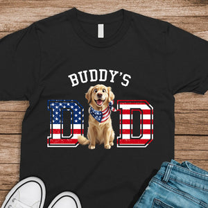 Personalized Dog Dad Ver US Flag Vintage Dark Shirt HO82 901252