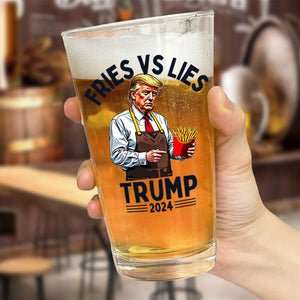 Fries VS Lies Trump Hunting Beer Glass TH10 63593