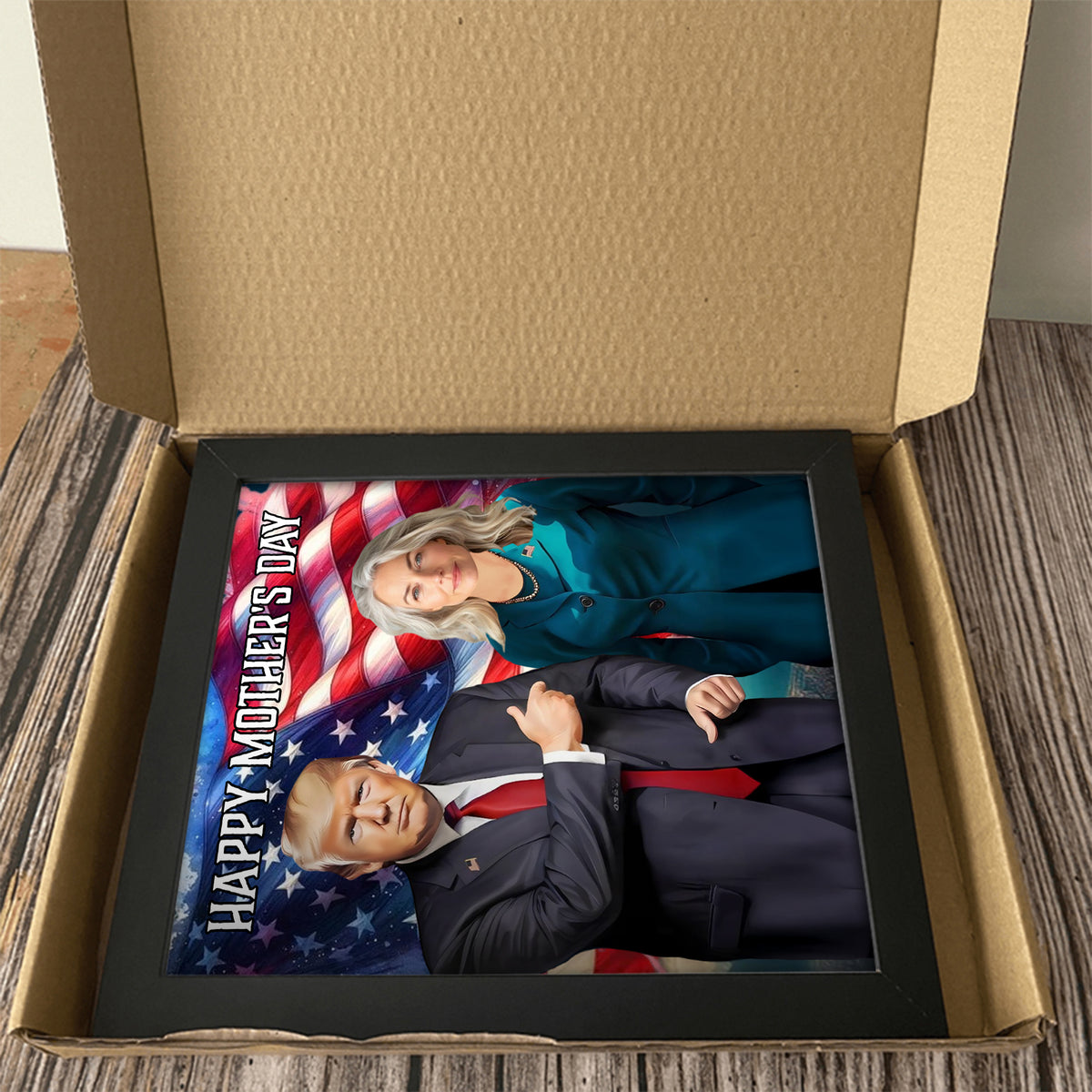 Custom Face Photo With Trump President Picture Frame Gift For Mother's Day, Father's Day HO82 65704