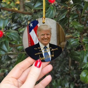 President Donald Trump Photo Ceramic Ornament TH10 63551