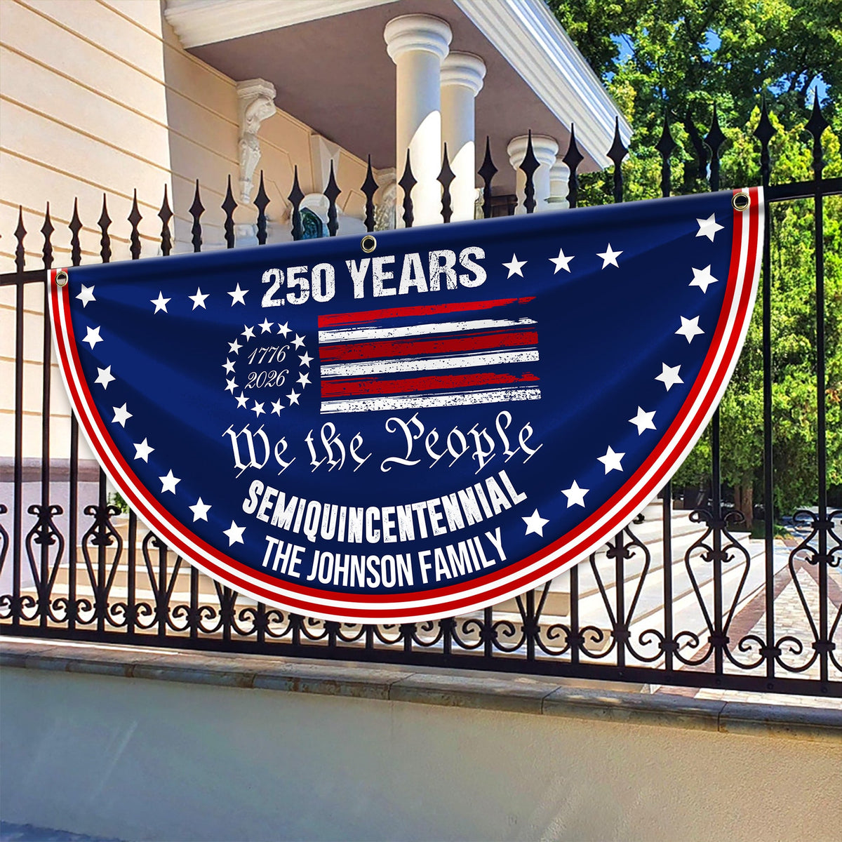 Custom Family Name We The People America 250 Years Non-Pleated Fan Flag CH07 910240
