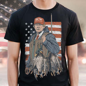 Trump Duck Hunting Flag Dark Shirt TH10 63595