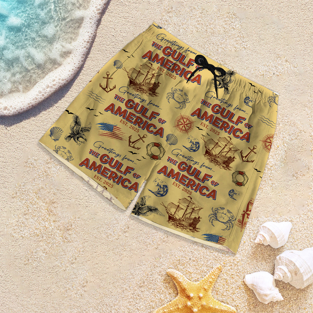Personalized Name Gulf Of America Patriotic Beach Short LM32 65385