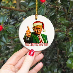 Make Christmas Great Again With Trump Ceramic Ornament HA75 63655