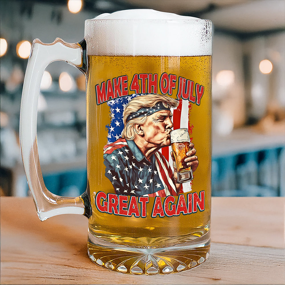 Cheers With Trump This 4th Of July Great Again Glass Beer Mug LM32 65391