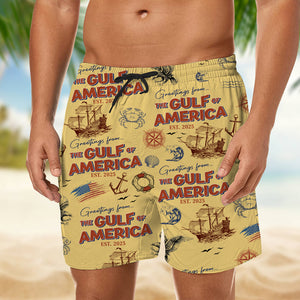 Personalized Name Gulf Of America Patriotic Beach Short LM32 65385