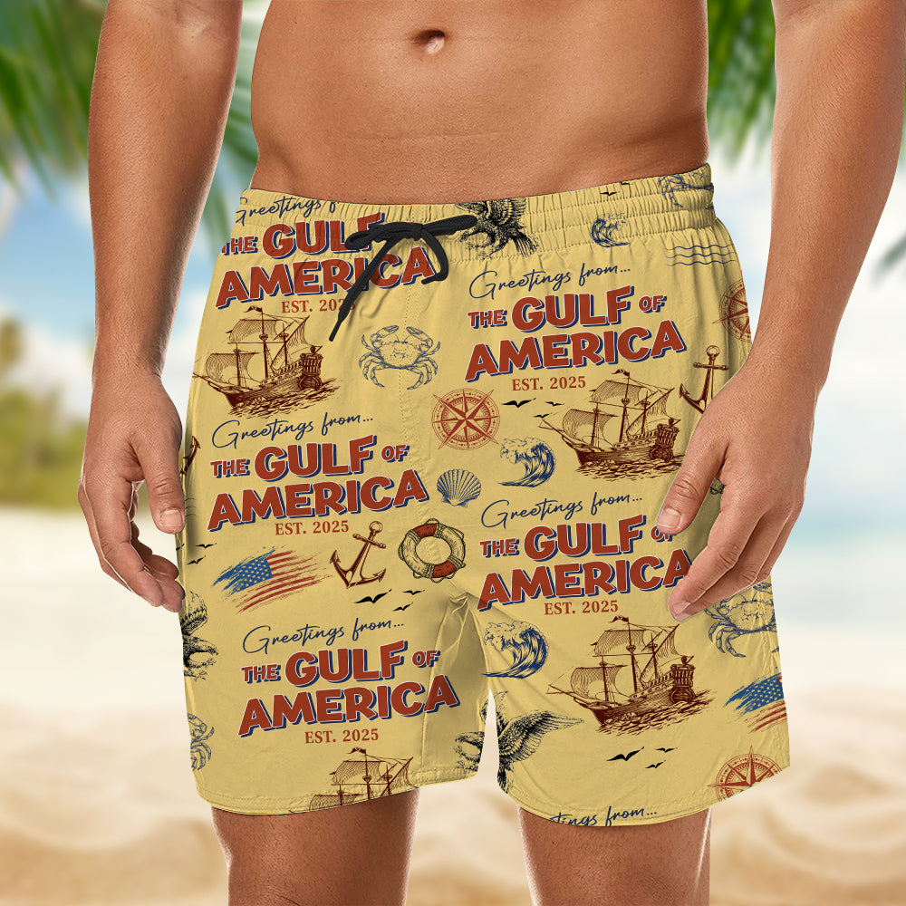 Personalized Name Gulf Of America Patriotic Beach Short LM32 65385