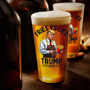 Fries VS Lies Trump Hunting Beer Glass TH10 63593