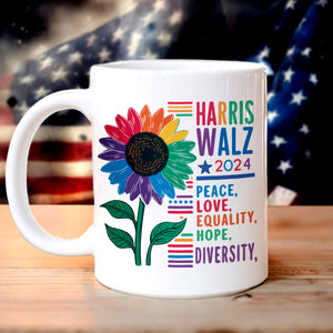 Harris Walz Peace Love 2024 Mug | Kamala Harris 2024 Mug HA75 63578