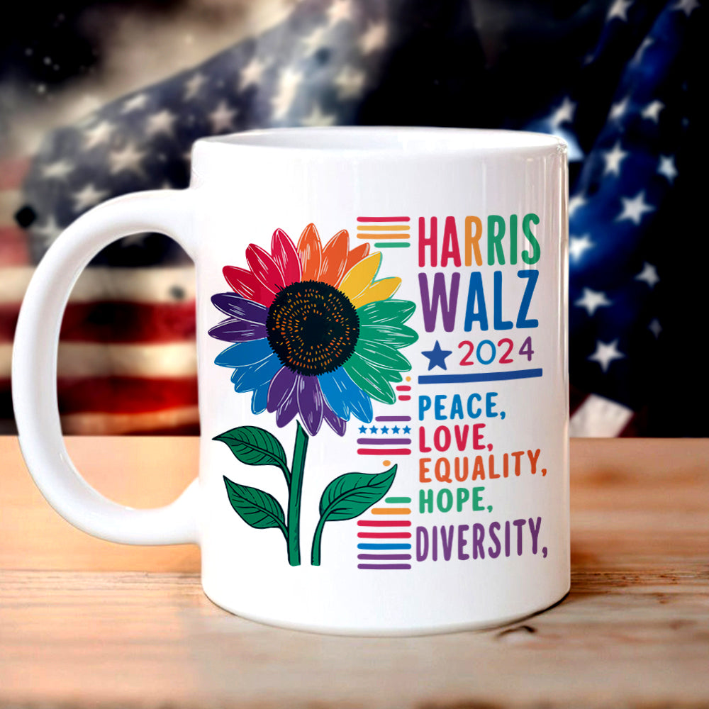 Harris Walz Peace Love 2024 Mug | Kamala Harris 2024 Mug HA75 63578