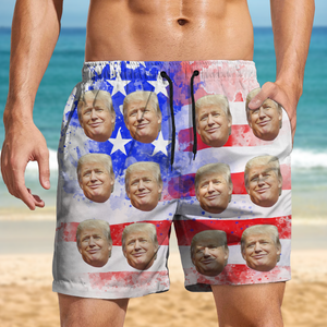 Custom Photo Trump Funny Face Beach Short TH10 62501