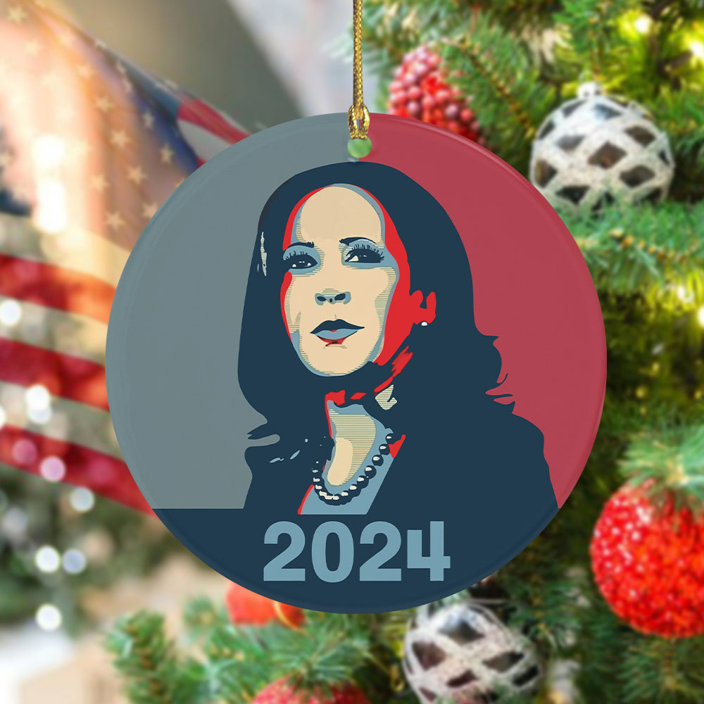 Kamala Harris 2024 Political In Shepard Fairy Style Ceramic Ornament HO82 65142