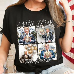 New Year New America Trump 2025 Disco Ball Dark Shirt HA75 64176