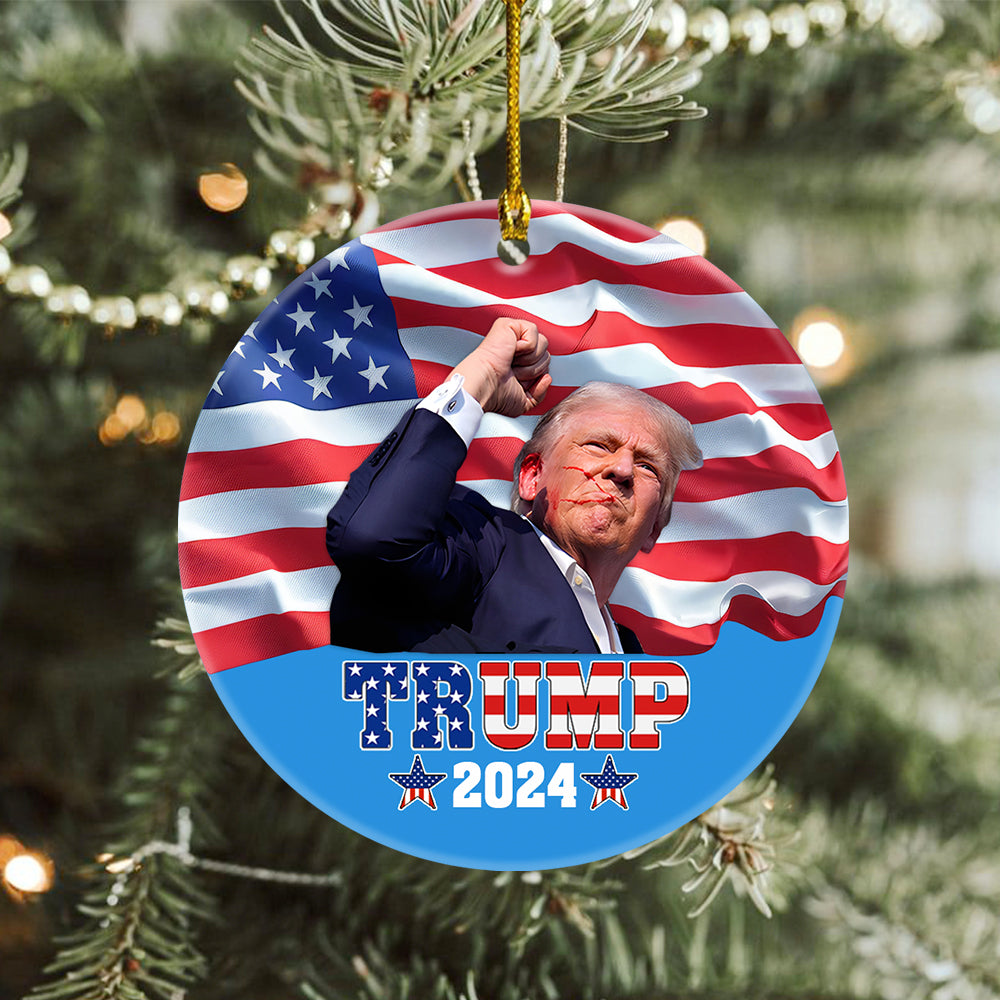 Trump 2024 F**ht For America Ceramic Ornament HA75 63132