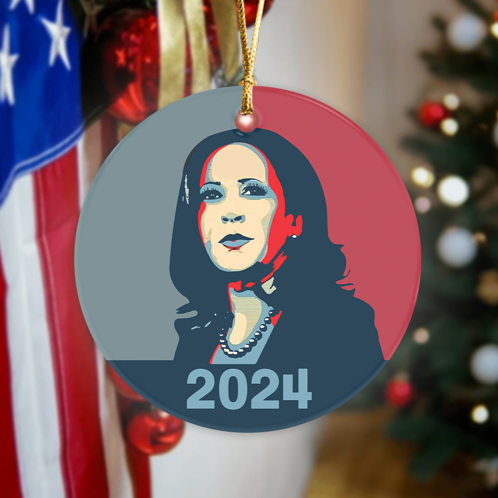 Kamala Harris 2024 Political In Shepard Fairy Style Ceramic Ornament HO82 65142