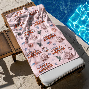 Personalized Name Gulf Of America Patriotic Beach Towel Summer Vibes LM32 65387