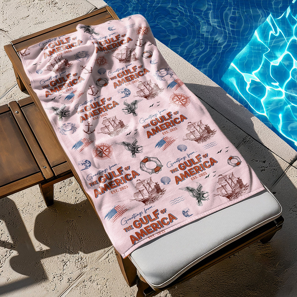 Personalized Name Gulf Of America Patriotic Beach Towel Summer Vibes LM32 65387
