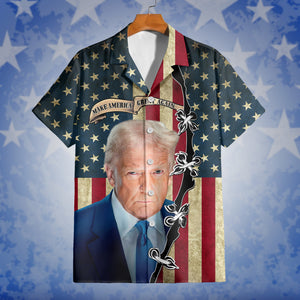 Make America Great Again Trump 2025 With American Flag Hawaii Shirt CH07 67314