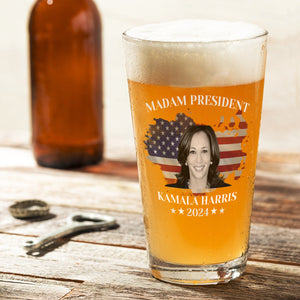 Madam President Kamala Harris 2024 Print Beer Glass HA75 63520