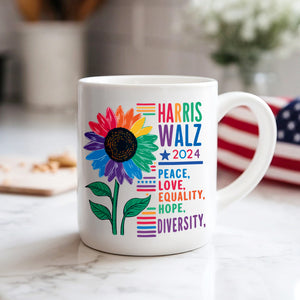 Harris Walz Peace Love 2024 Mug | Kamala Harris 2024 Mug HA75 63578