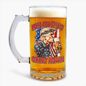 Cheers With Trump This 4th Of July Great Again Glass Beer Mug LM32 65391