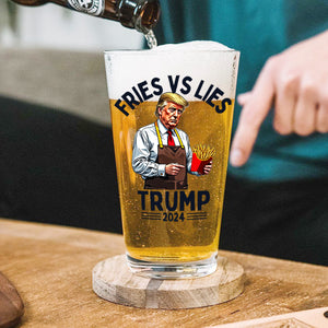 Fries VS Lies Trump Hunting Beer Glass TH10 63593