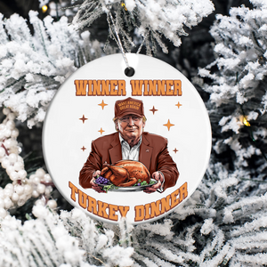 Trump Great Again Winner Turkey Dinner Ceramic Ornament LM32 63921