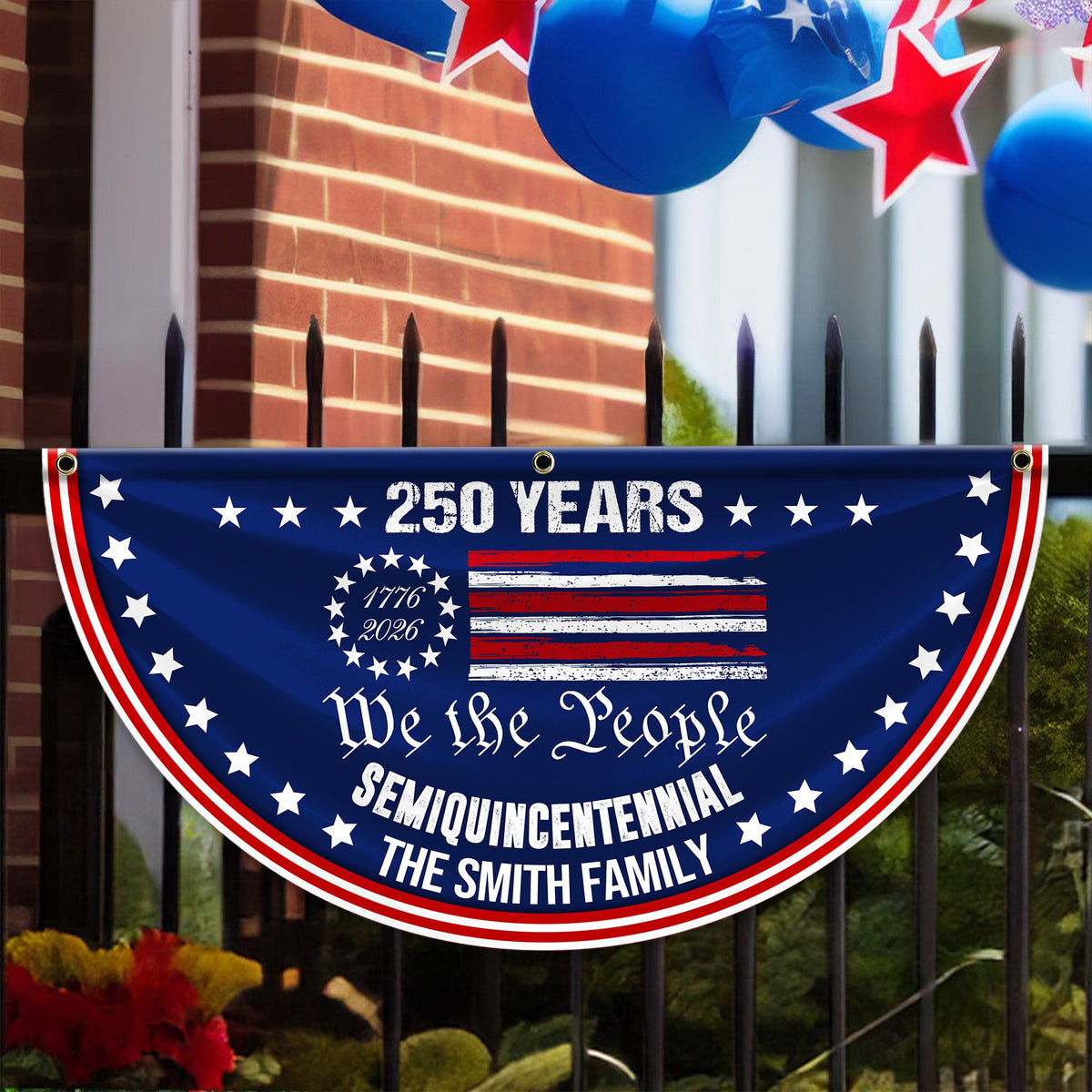 Custom Family Name We The People America 250 Years Non-Pleated Fan Flag CH07 910240