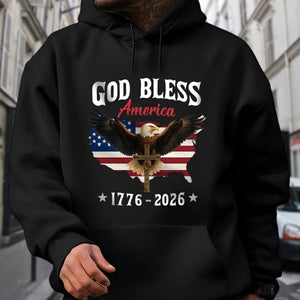 Patriotic 250th Anniversary God Bless America Eagle 1776–2026 Dark Shirt HO82 900994