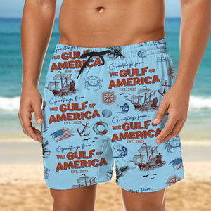 Personalized Name Gulf Of America Patriotic Beach Short LM32 65385