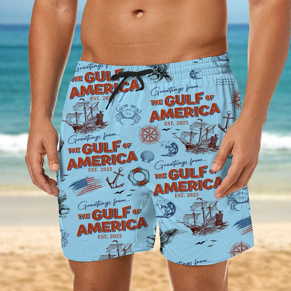 Personalized Name Gulf Of America Patriotic Beach Short LM32 65385
