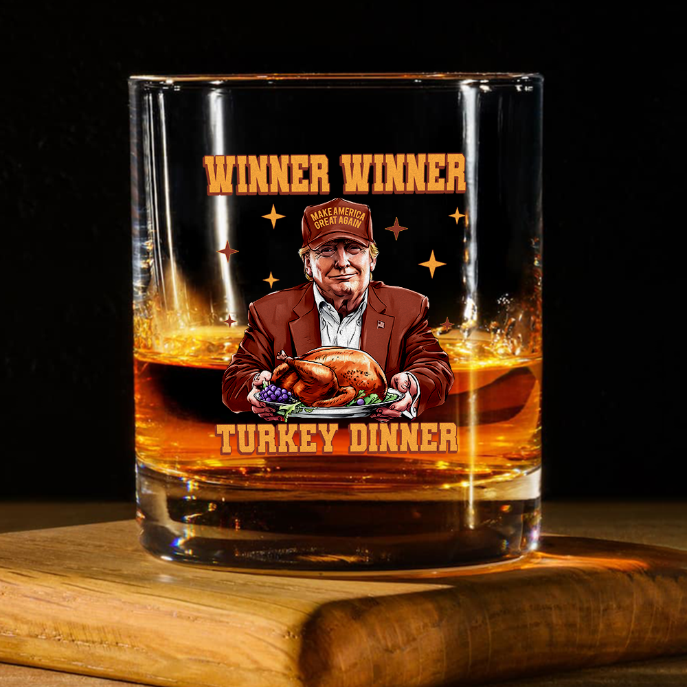 Trump Great Again Winner Turkey Dinner Whisky Glass LM32 63923