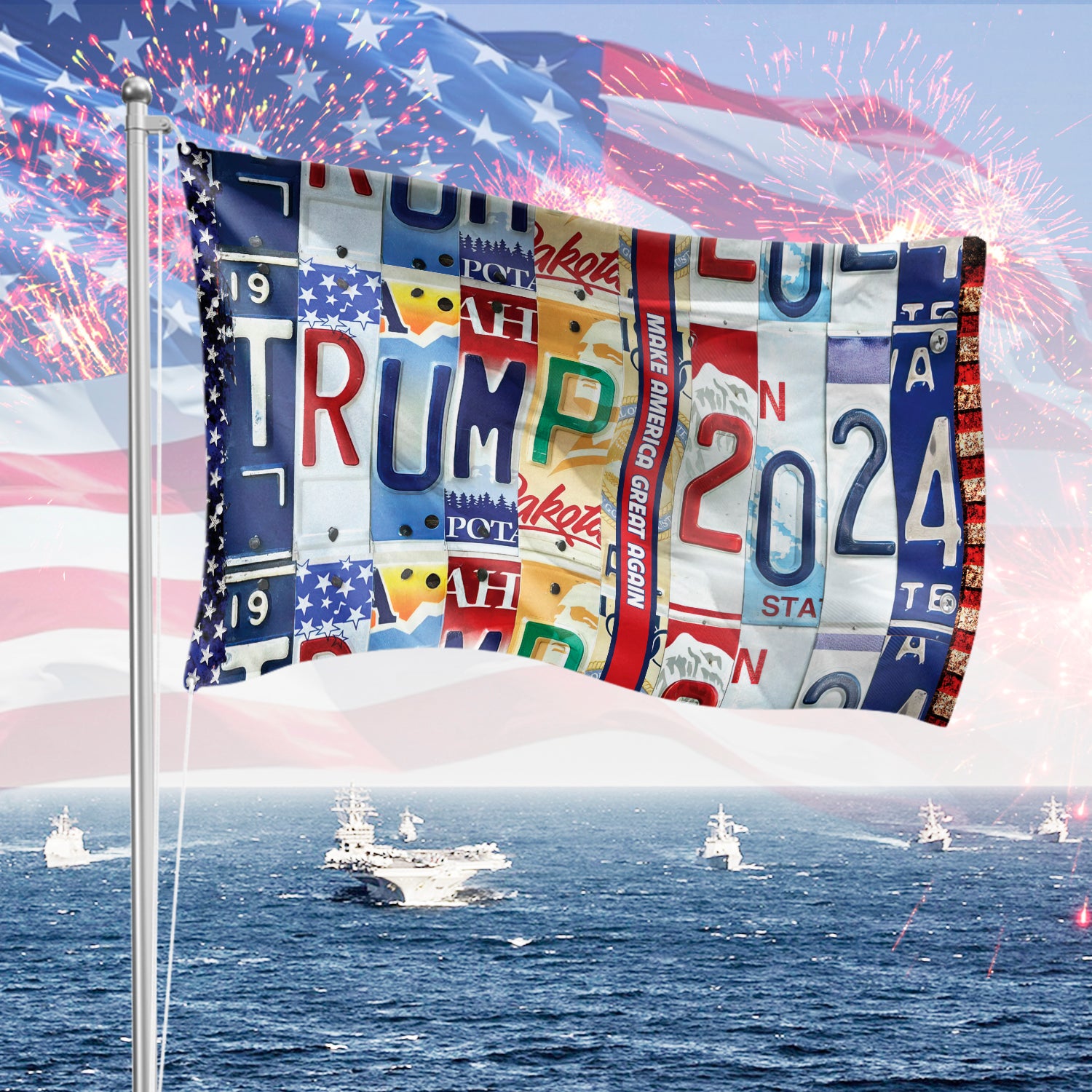 Donald Trump 2024 Double-Sided Flag DM01 62939