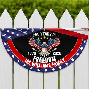 USA 250 Years Of Freedom Custom Family Name Non-Pleated Fan Flag CH07 910238