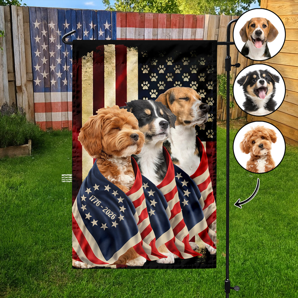 Custom Dog Photo American Patriot Garden Flag HO82 901248