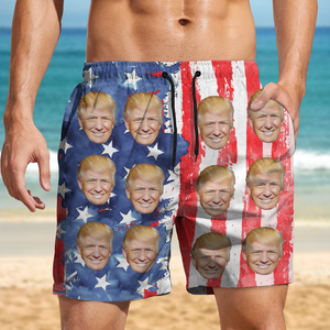 Custom Photo Trump Funny Face Beach Short TH10 62501