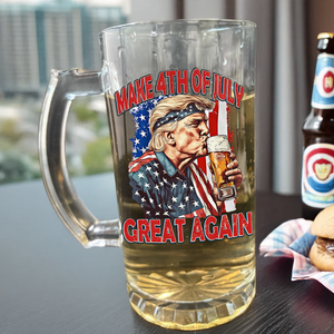 Cheers With Trump This 4th Of July Great Again Glass Beer Mug LM32 65391