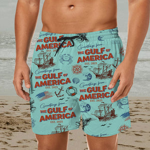 Personalized Name Gulf Of America Patriotic Beach Short LM32 65385