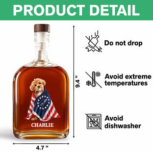 Custom Photo Dog Cat With America 250 Whiskey Bottle HO82 901256