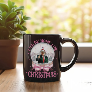 Trump I'll Be Home for Christmas Black Mug HA75 63672