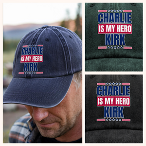 Charlie Kirk Is My Hero Memorial Personalized Denim Baseball Cap LM32 65561